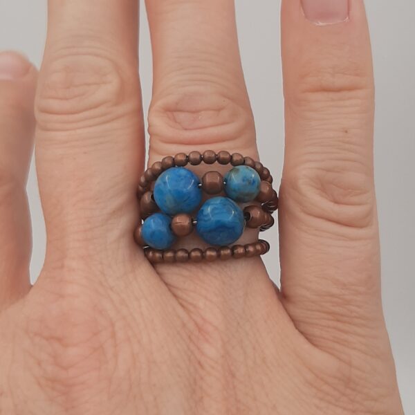 Crazy Lace Agate Copper Ring